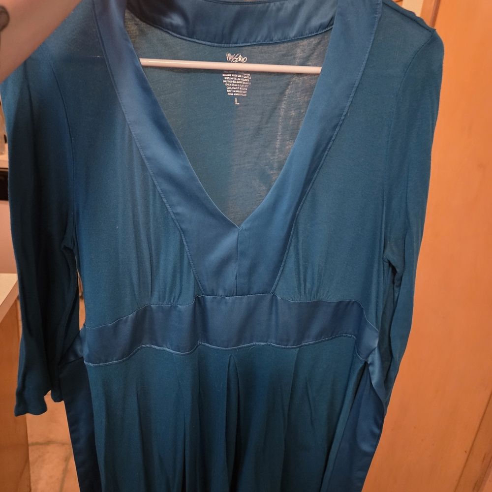 Mossimo Supply Co. Deep Blue V-Neck Blouse